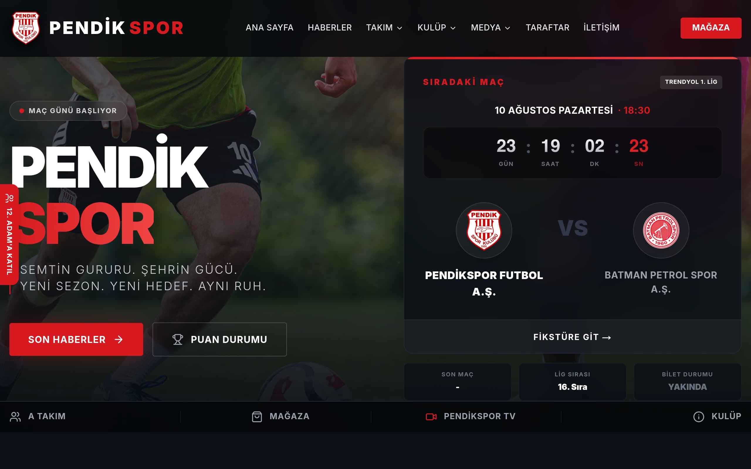 Pendikspor ekran goruntusu
